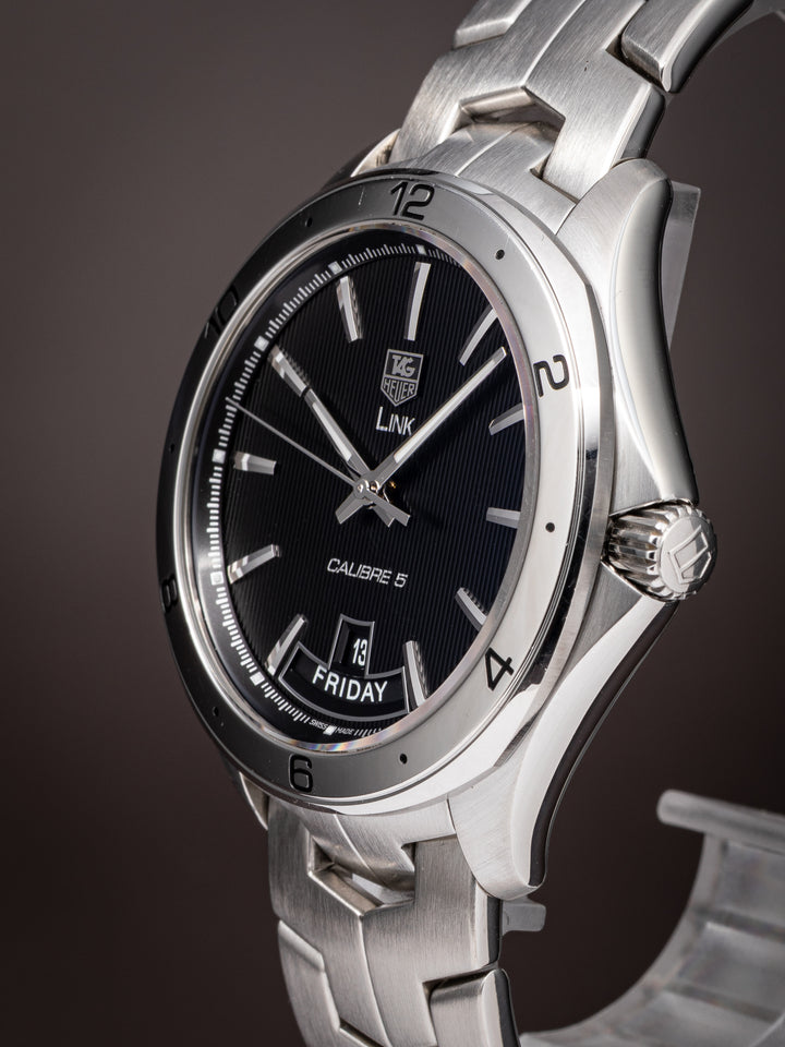 TAG Heuer Stainless Steel Link Calibre 5 Automatic Day-Date (WAT2010)