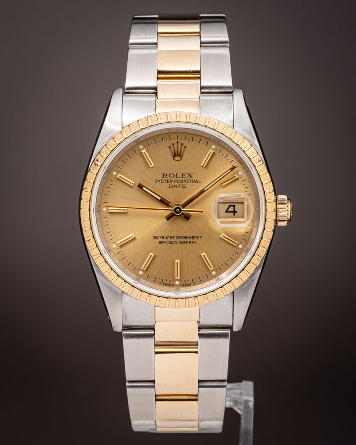 Rolex Stainless Steel and 18k Yellow Gold Date (15223)