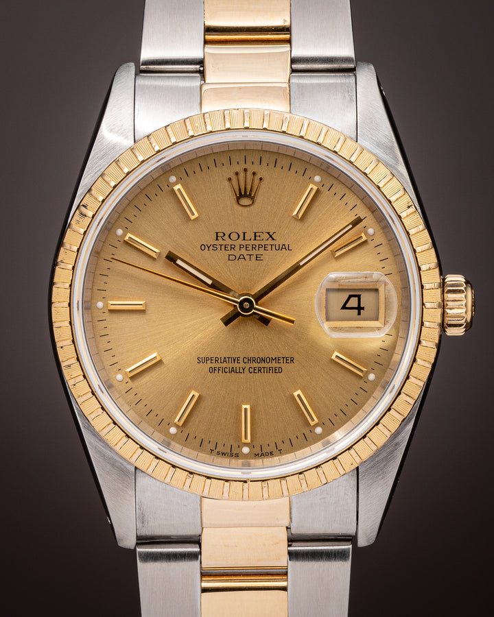 Rolex Stainless Steel and 18k Yellow Gold Date (15223)