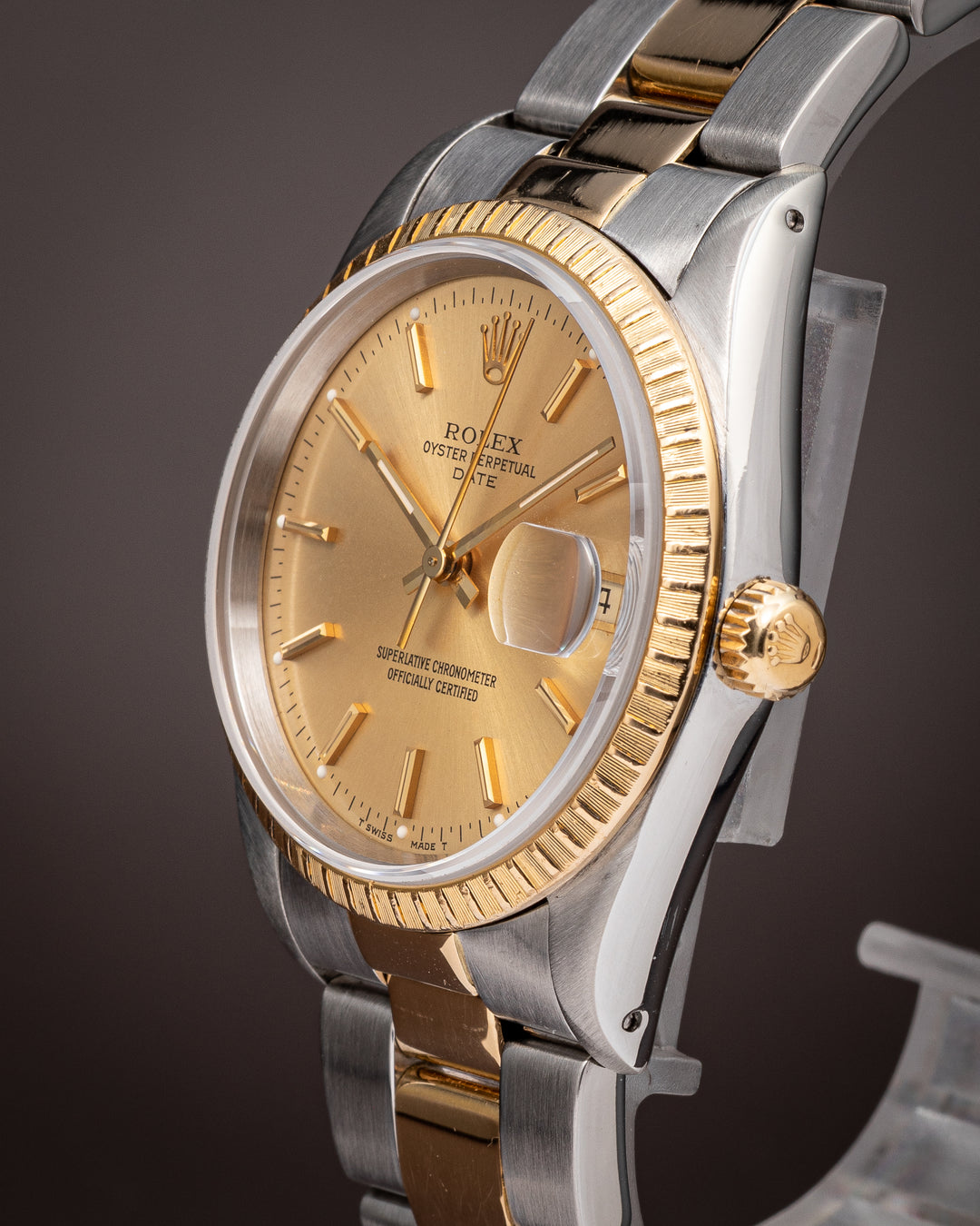 Rolex Stainless Steel and 18k Yellow Gold Date (15223)