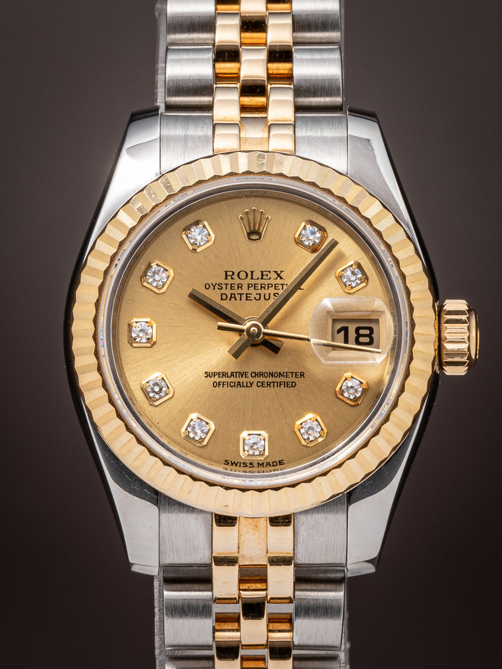 Rolex Stainless Steel and 18k Yellow Gold Women's Datejust (179173)