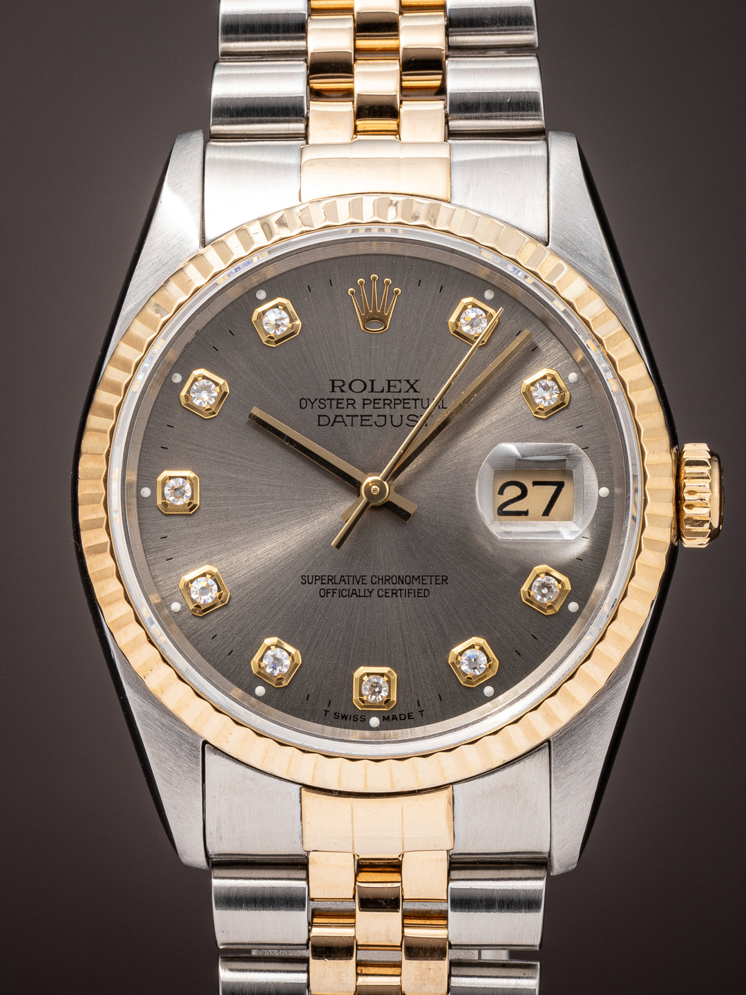 Rolex Stainless Steel and 18k Yellow Gold Datejust (16233)