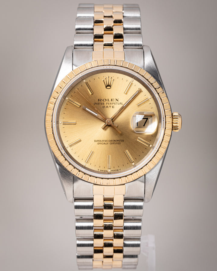 Rolex Stainless Steel and 18k Yellow Gold Date (15223)