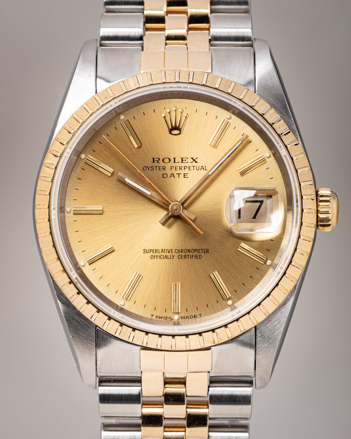 Rolex Stainless Steel and 18k Yellow Gold Date (15223)