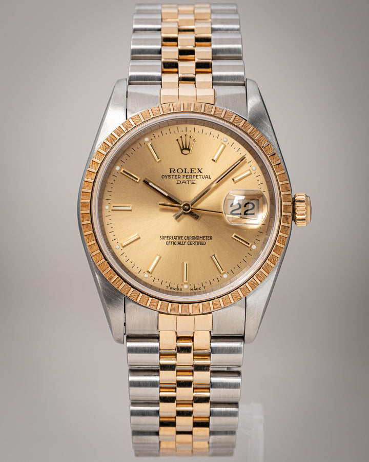 Rolex Stainless Steel and 18k Yellow Gold Date (15223)