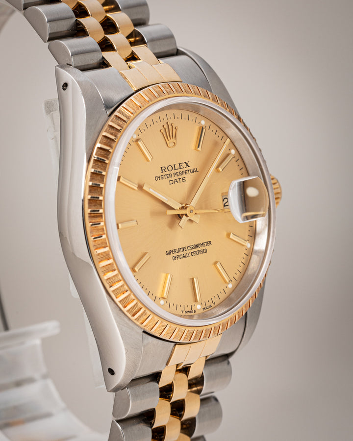 Rolex Stainless Steel and 18k Yellow Gold Date (15223)