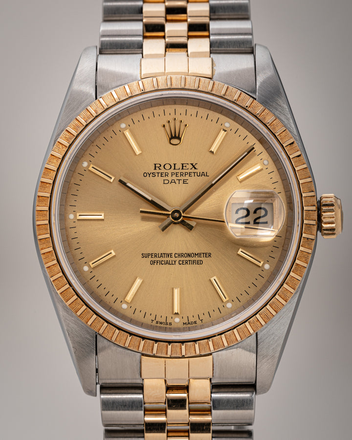 Rolex Stainless Steel and 18k Yellow Gold Date (15223)