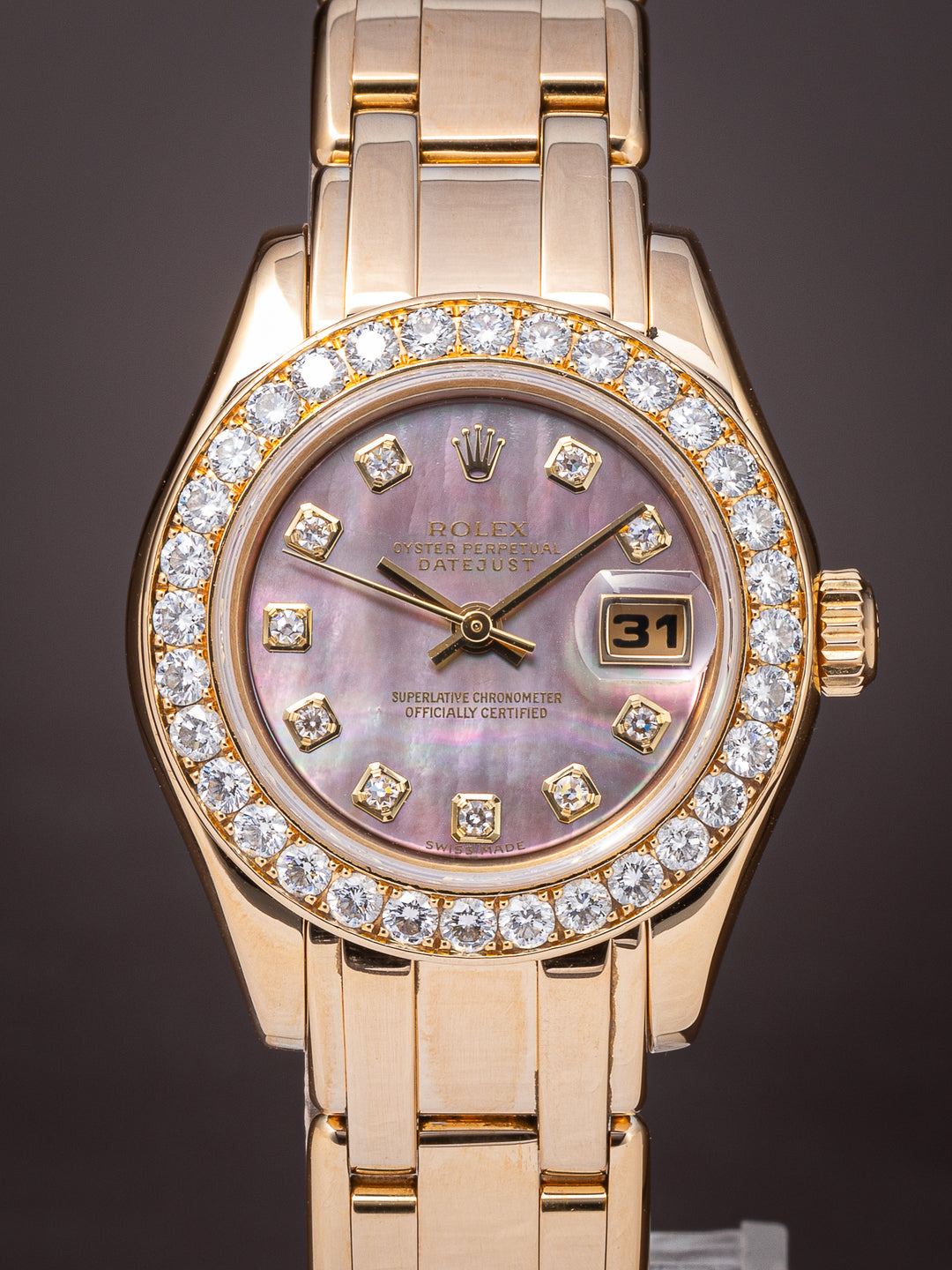 Rolex 18k Yellow Gold Women's Datejust Pearlmaster (80298)