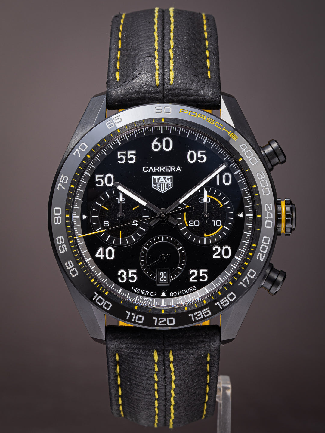 TAG Heuer x Porsche Black DLC Stainless Steel Carrera Chronograph Limited Edition (CBN2A1H)