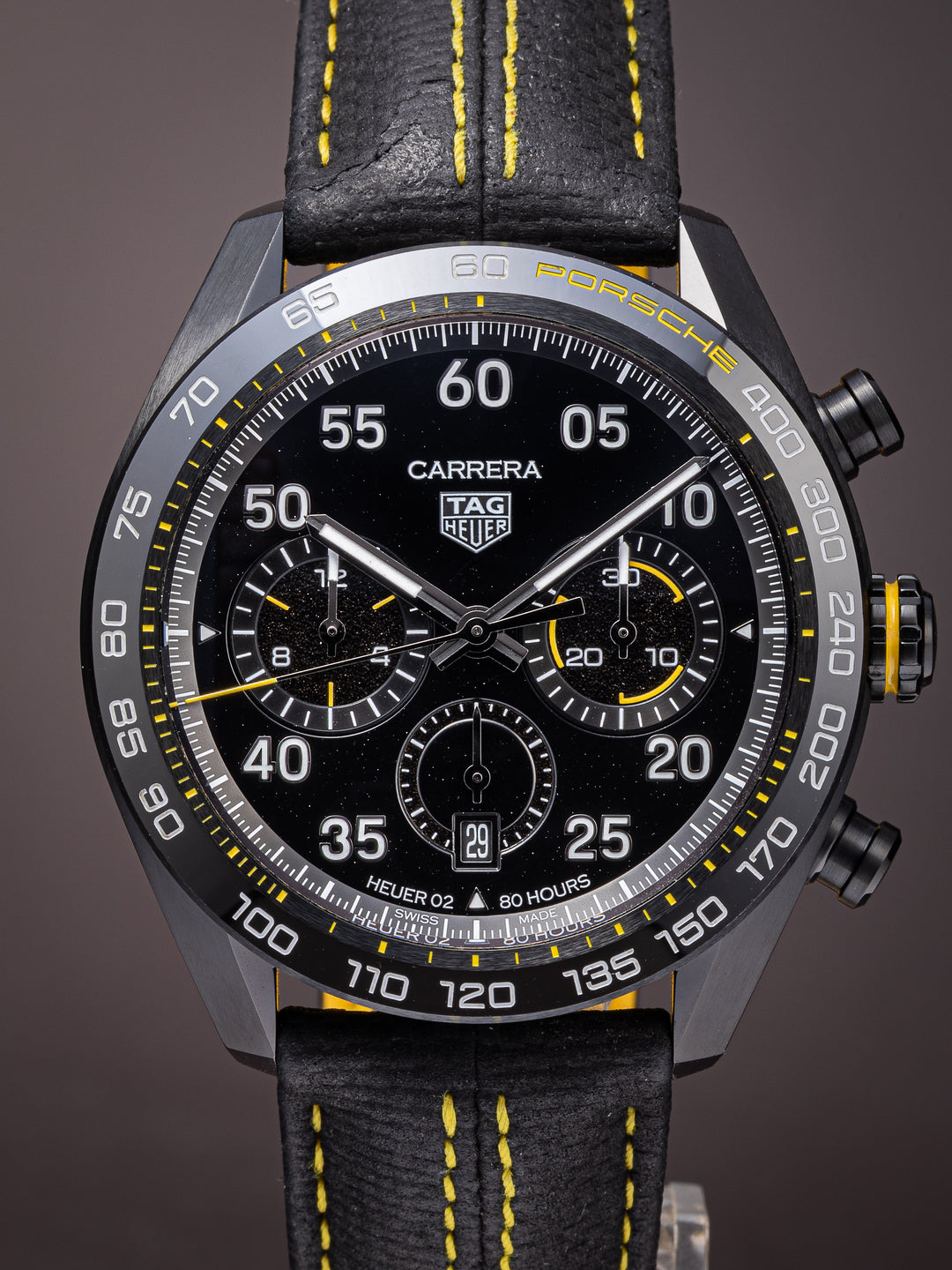 TAG Heuer x Porsche Black DLC Stainless Steel Carrera Chronograph Limited Edition (CBN2A1H)
