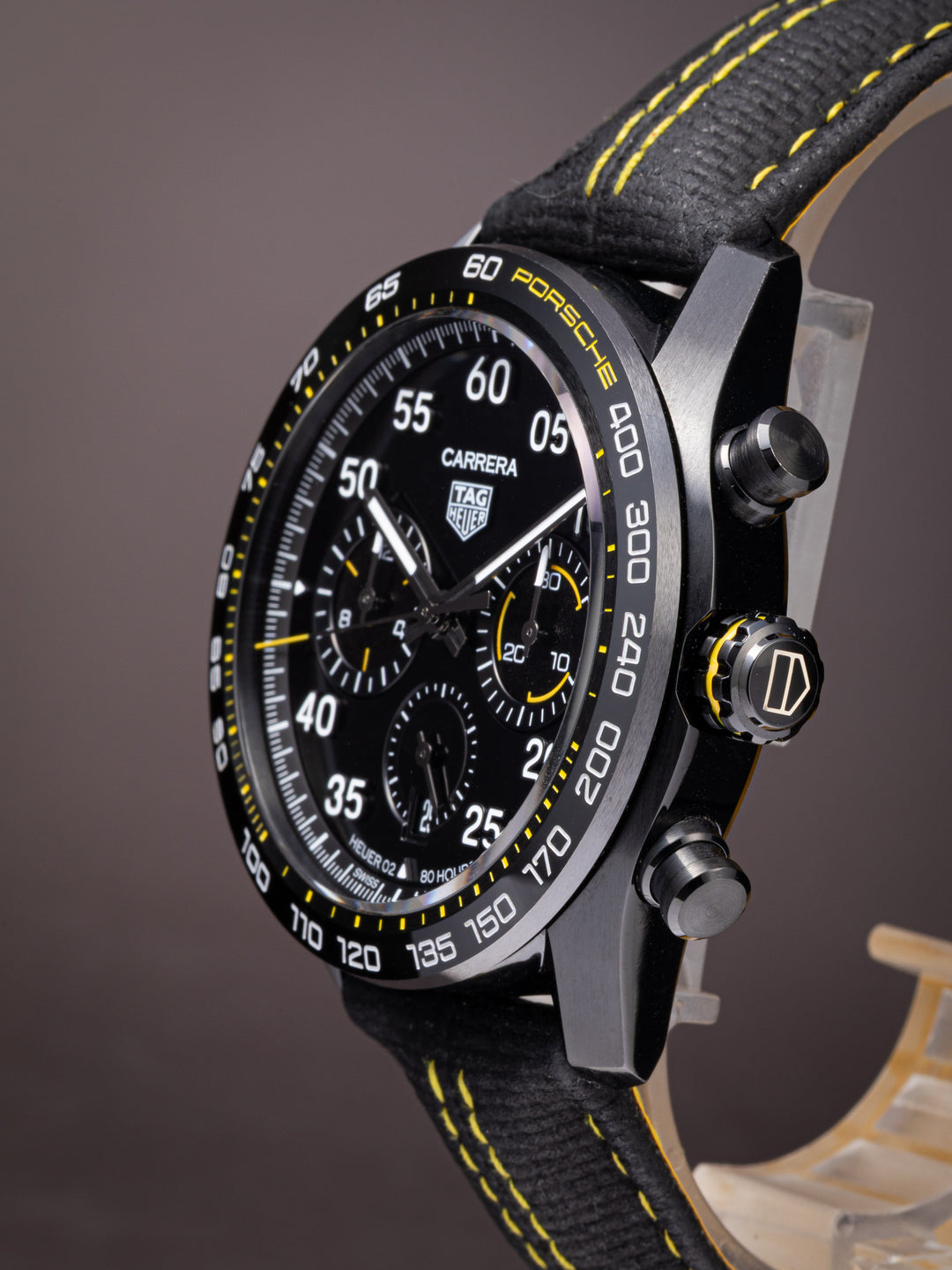 TAG Heuer x Porsche Black DLC Stainless Steel Carrera Chronograph Limited Edition (CBN2A1H)