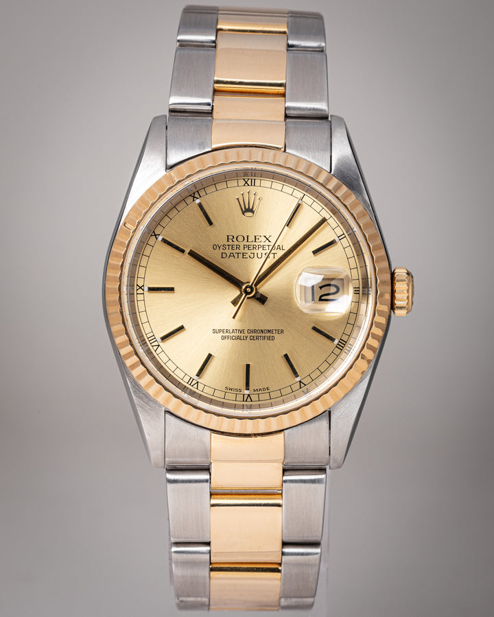 Rolex Stainless Steel and 18k Yellow Gold Datejust (16233)