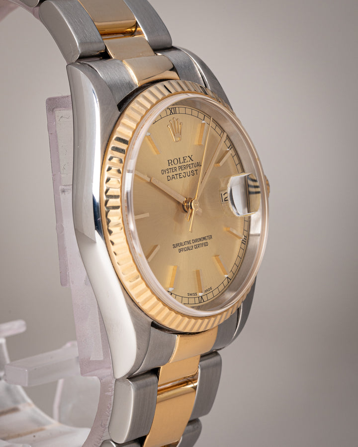 Rolex Stainless Steel and 18k Yellow Gold Datejust (16233)