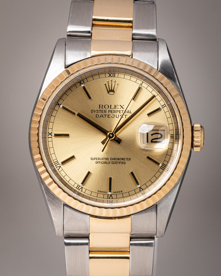 Rolex Stainless Steel and 18k Yellow Gold Datejust (16233)