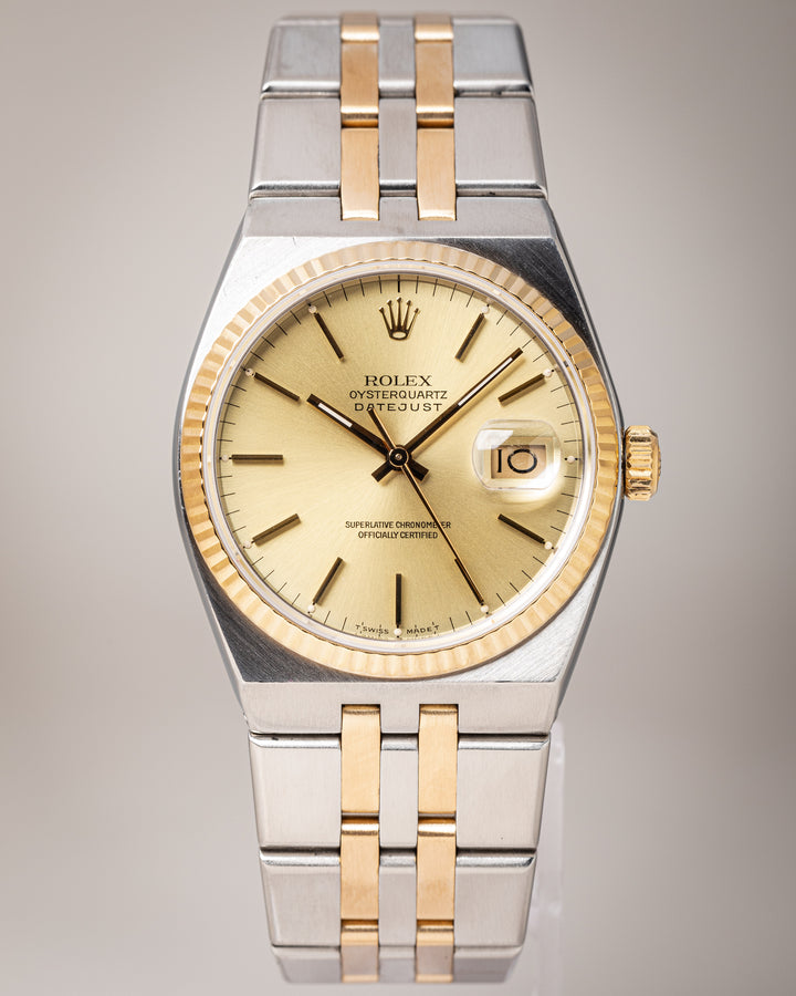 Rolex Stainless Steel and 18k Yellow Gold Oysterquartz Datejust (17013)