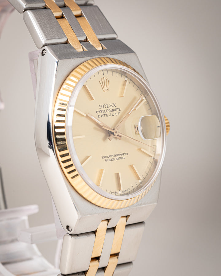 Rolex Stainless Steel and 18k Yellow Gold Oysterquartz Datejust (17013)