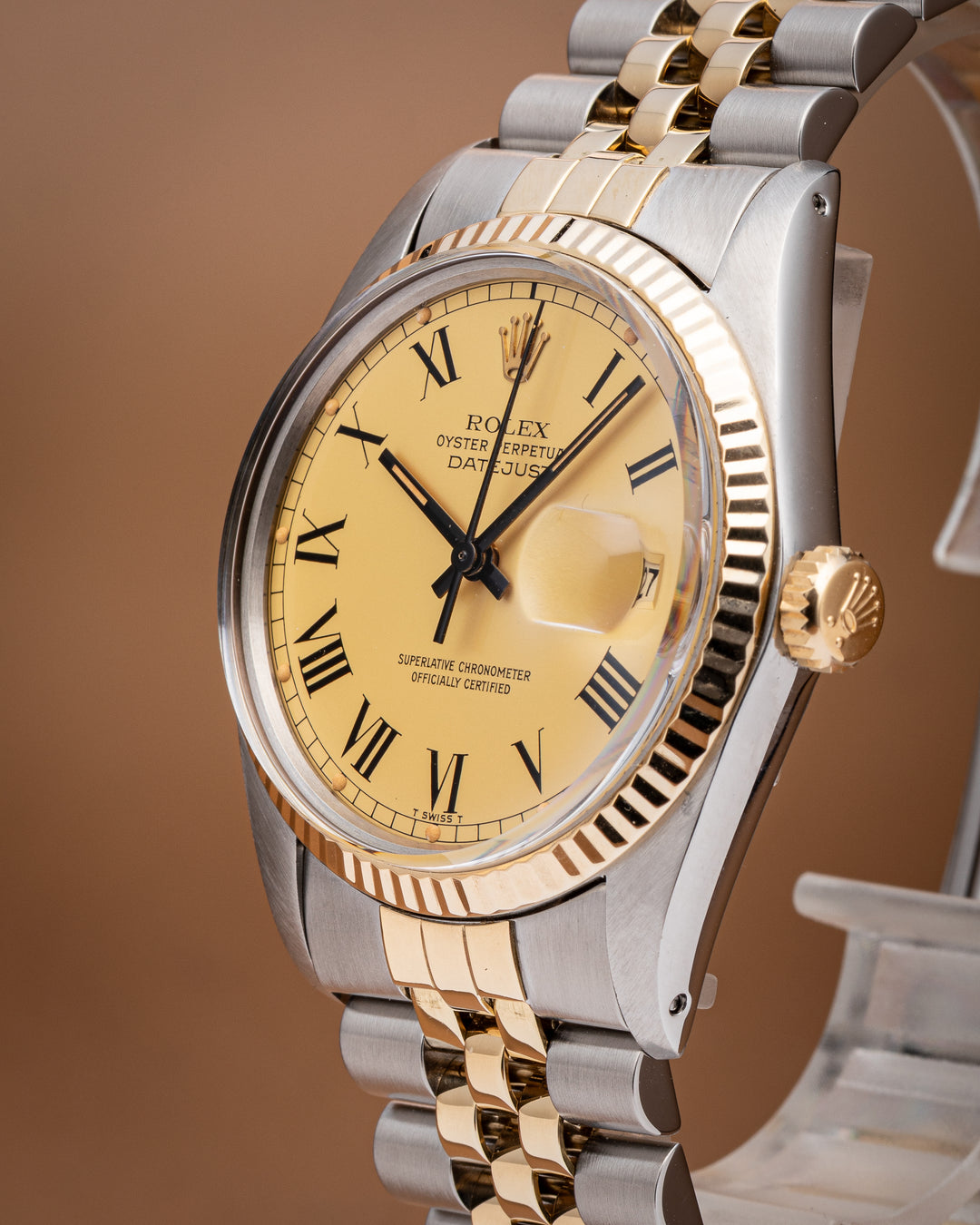 Rolex Stainless Steel and 18k Yellow Gold Datejust (16013)