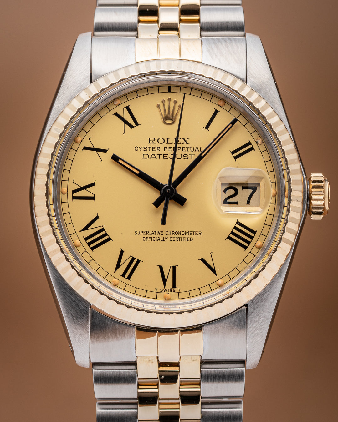 Rolex Stainless Steel and 18k Yellow Gold Datejust (16013)