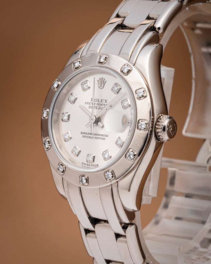 Rolex 18k White Gold Women's Datejust Pearlmaster (80319)