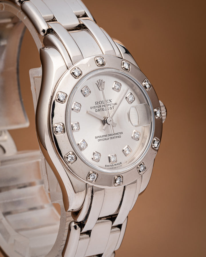 Rolex 18k White Gold Women's Datejust Pearlmaster (80319)