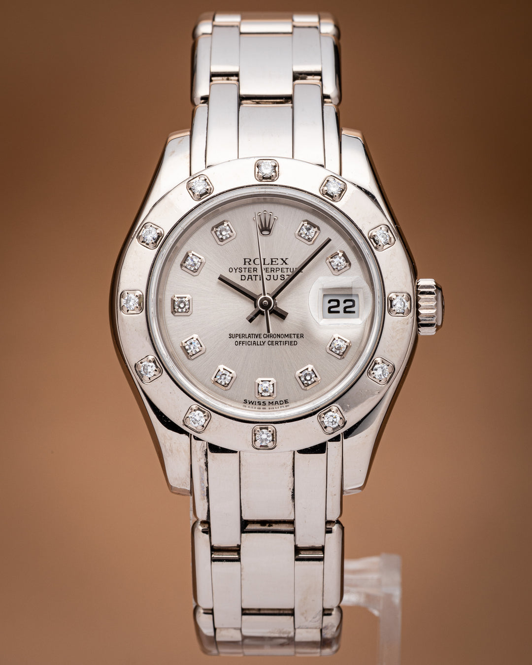 Rolex 18k White Gold Women's Datejust Pearlmaster (80319)