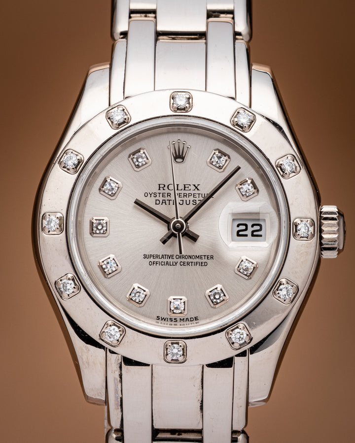 Rolex 18k White Gold Women's Datejust Pearlmaster (80319)