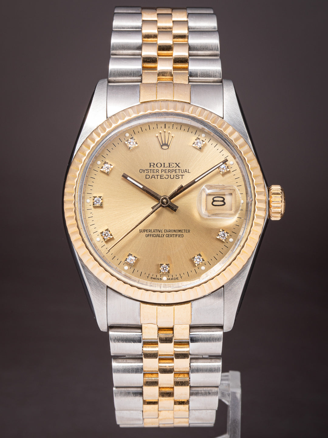 Rolex Stainless Steel and 18k Yellow Gold Datejust (16013)