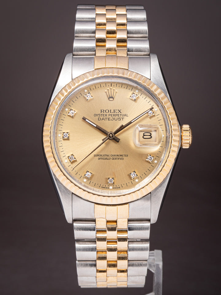 Rolex Stainless Steel and 18k Yellow Gold Datejust (16013)