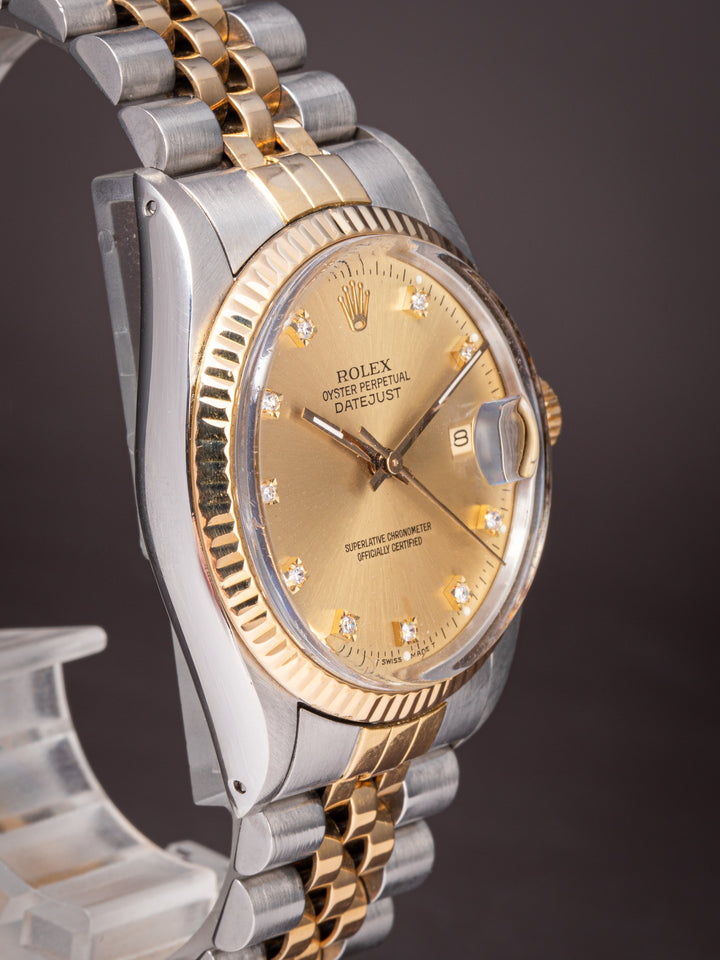Rolex Stainless Steel and 18k Yellow Gold Datejust (16013)