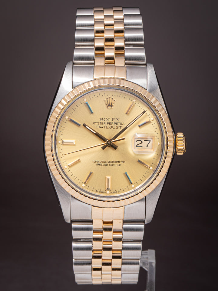 Rolex Stainless Steel and 18k Yellow Gold Datejust (16013)