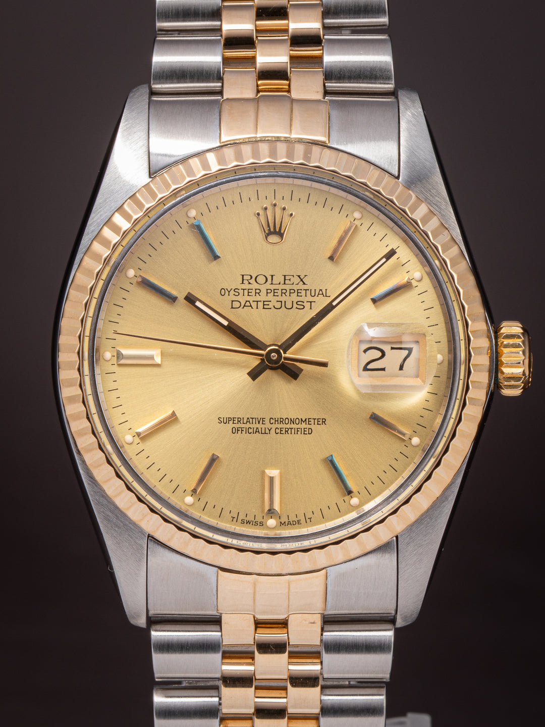 Rolex Stainless Steel and 18k Yellow Gold Datejust (16013)