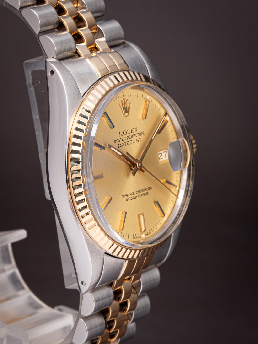 Rolex Stainless Steel and 18k Yellow Gold Datejust (16013)