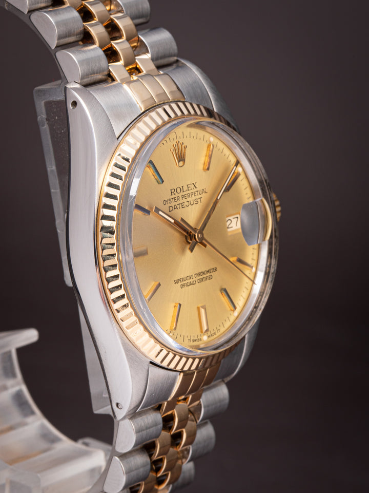 Rolex Stainless Steel and 18k Yellow Gold Datejust (16013)