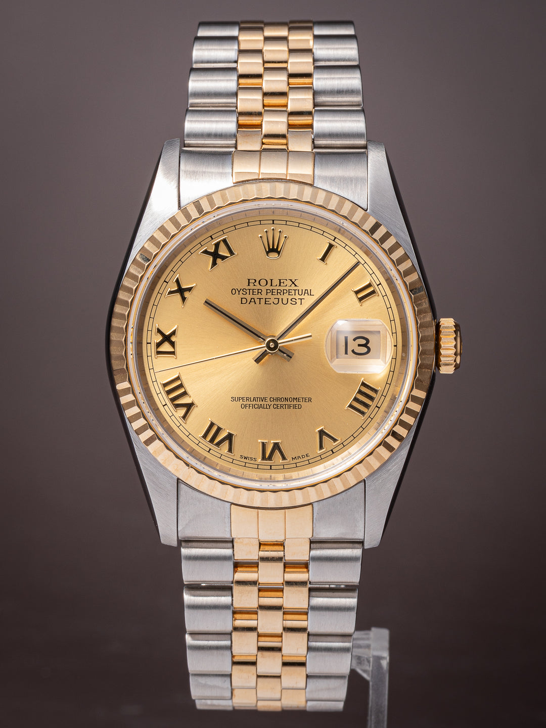 Rolex Stainless Steel and 18k Yellow Gold Datejust (16233)