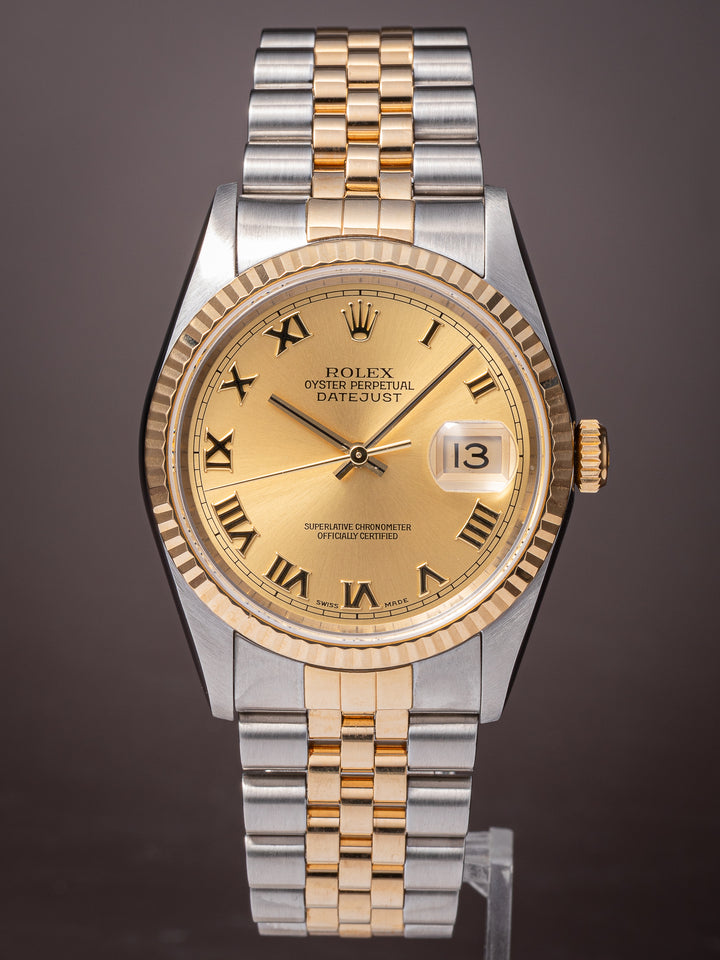 Rolex Stainless Steel and 18k Yellow Gold Datejust (16233)