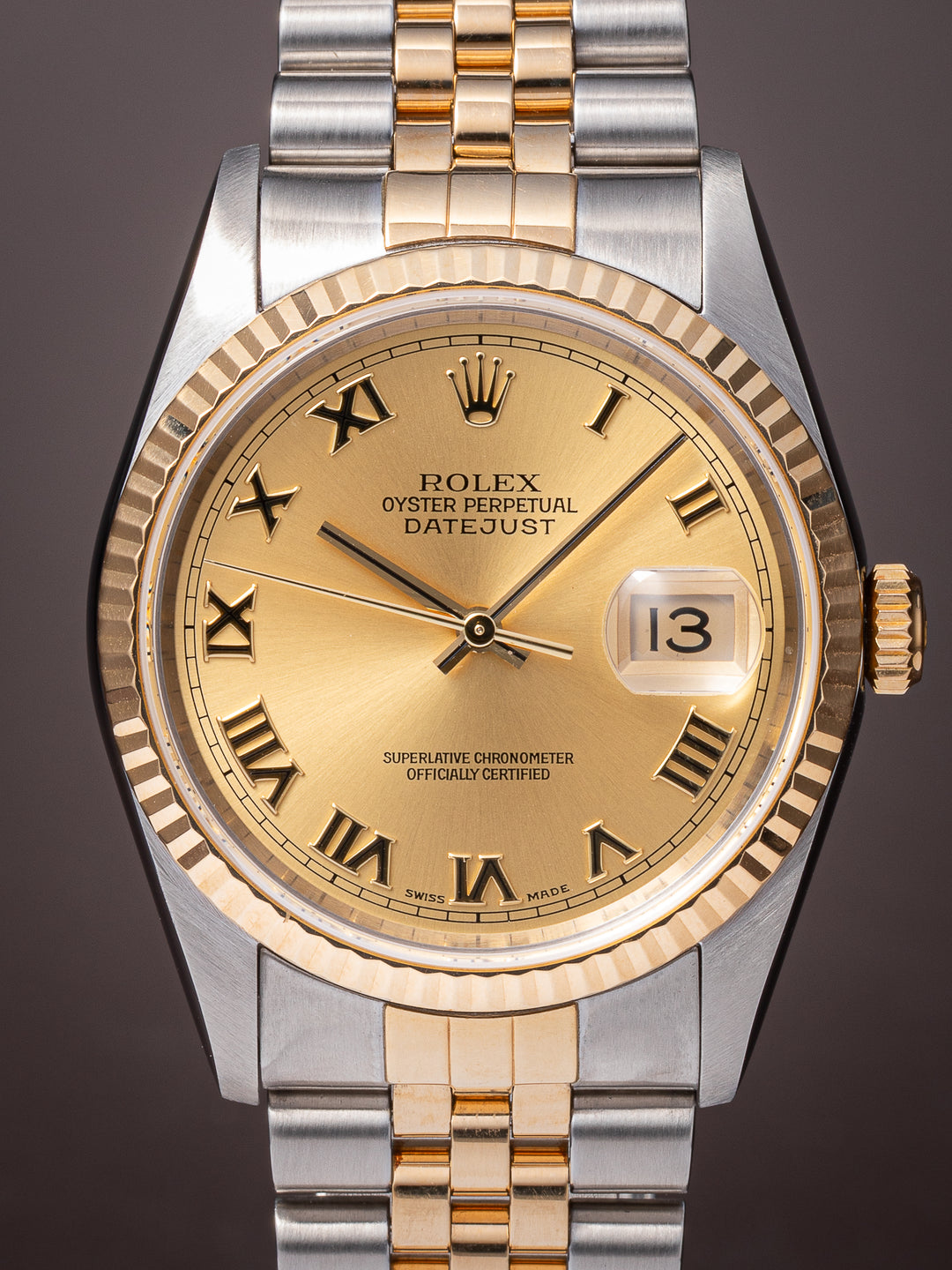 Rolex Stainless Steel and 18k Yellow Gold Datejust (16233)