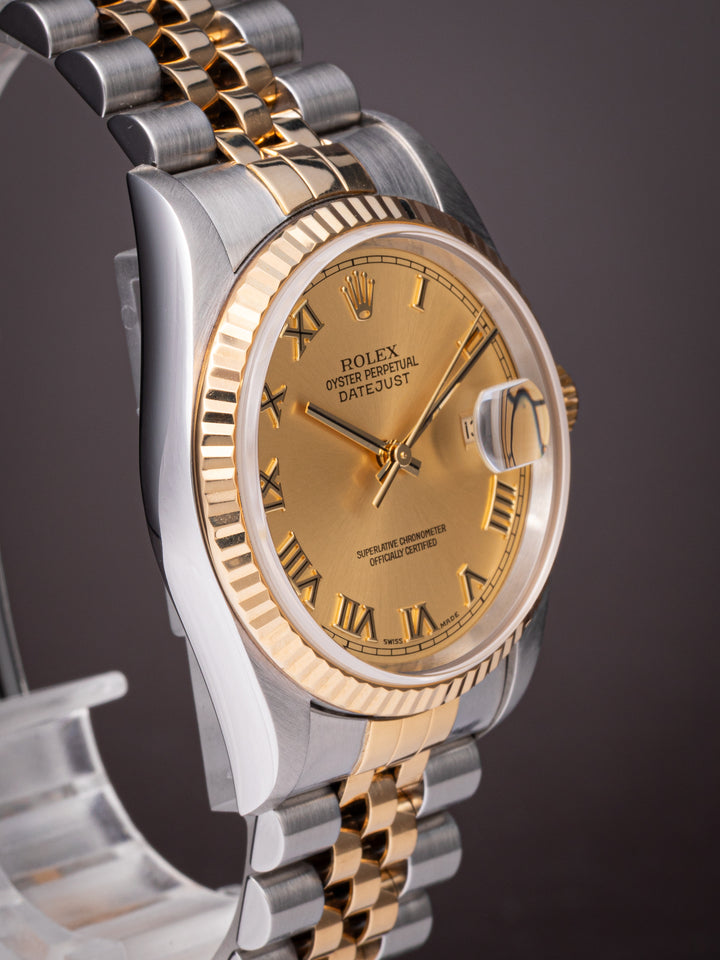 Rolex Stainless Steel and 18k Yellow Gold Datejust (16233)