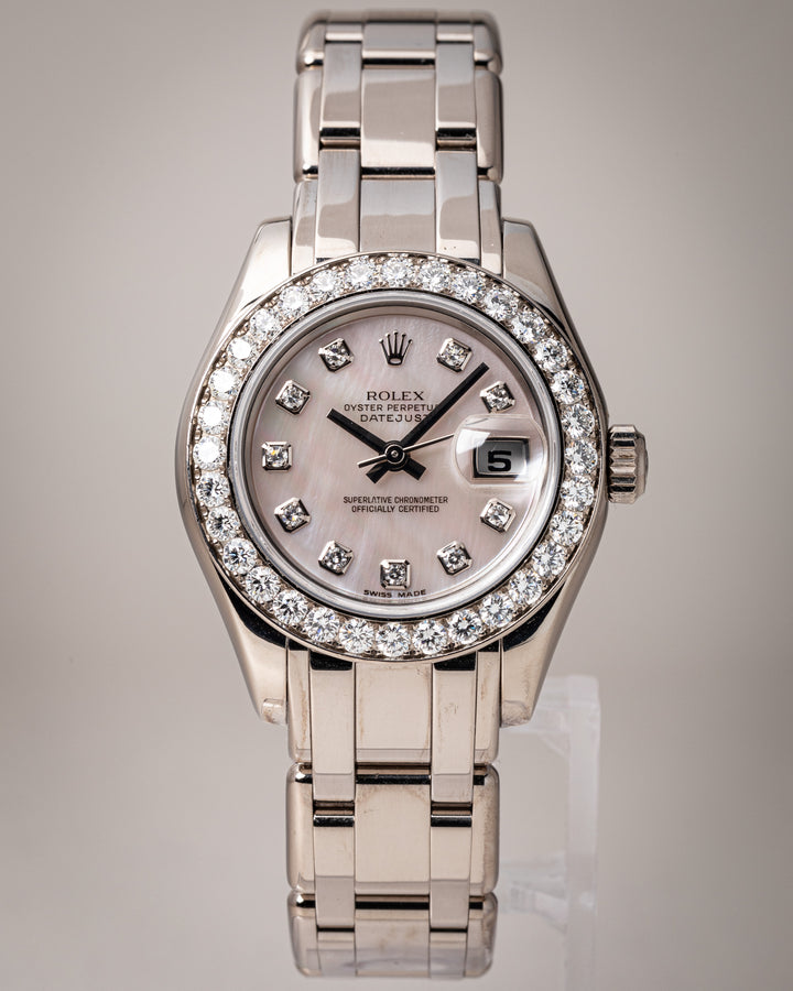 Rolex 18k White Gold Women's Datejust Pearlmaster (80299)
