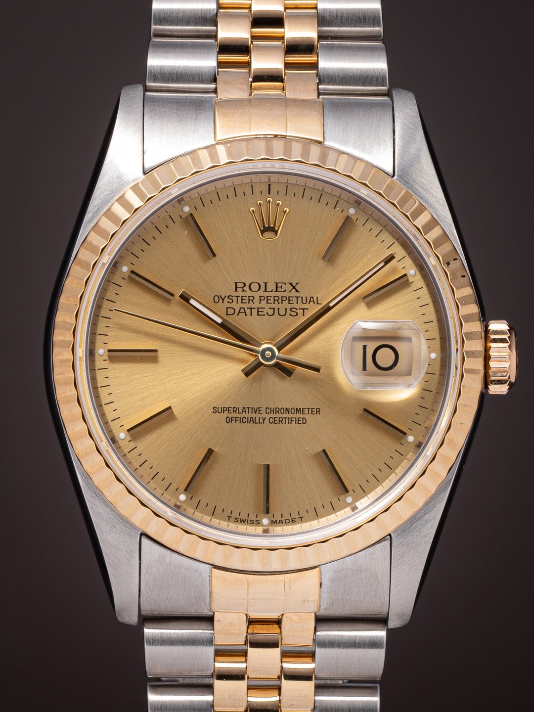 Rolex Stainless Steel and 18k Yellow Gold Datejust (16233)