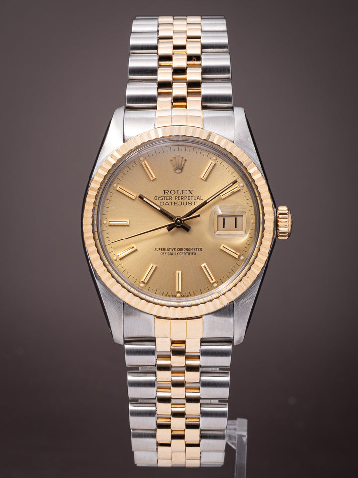 Rolex Stainless Steel and 18k Yellow Gold Datejust (16013)