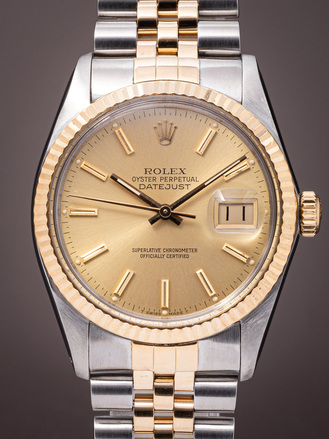 Rolex Stainless Steel and 18k Yellow Gold Datejust (16013)