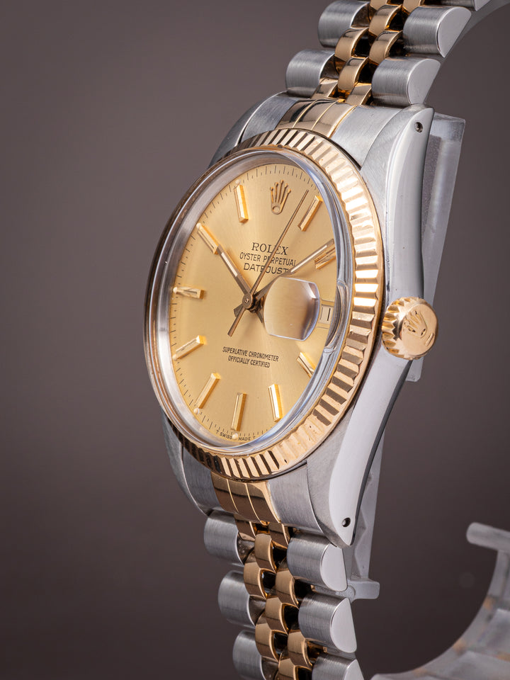 Rolex Stainless Steel and 18k Yellow Gold Datejust (16013)