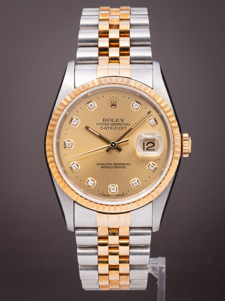 Rolex Stainless Steel and 18k Yellow Gold Datejust (16233)