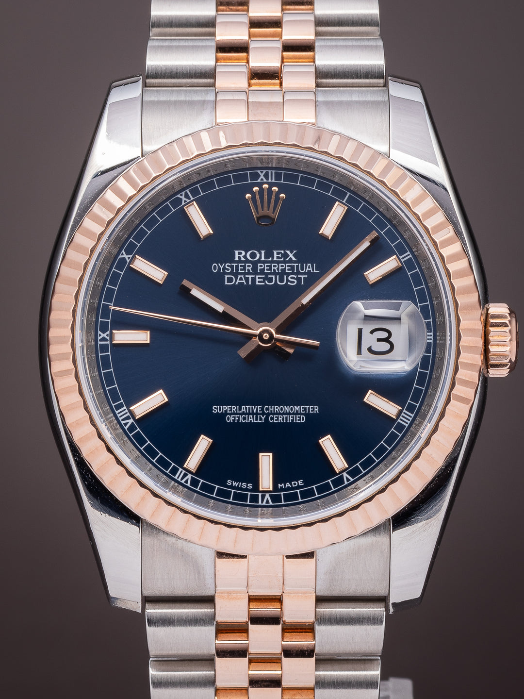 Rolex Stainless Steel and 18k Rose Gold Datejust (116231)