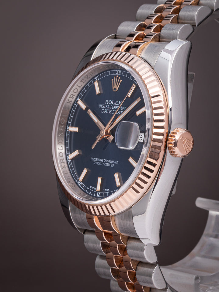 Rolex Stainless Steel and 18k Rose Gold Datejust (116231)