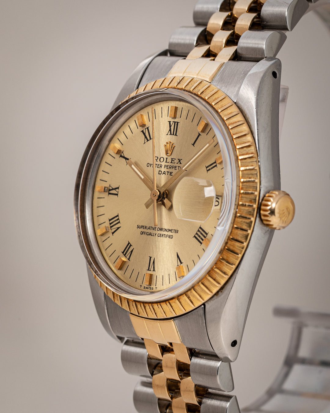 Rolex Stainless Steel and 18k Yellow Gold Date (15053)