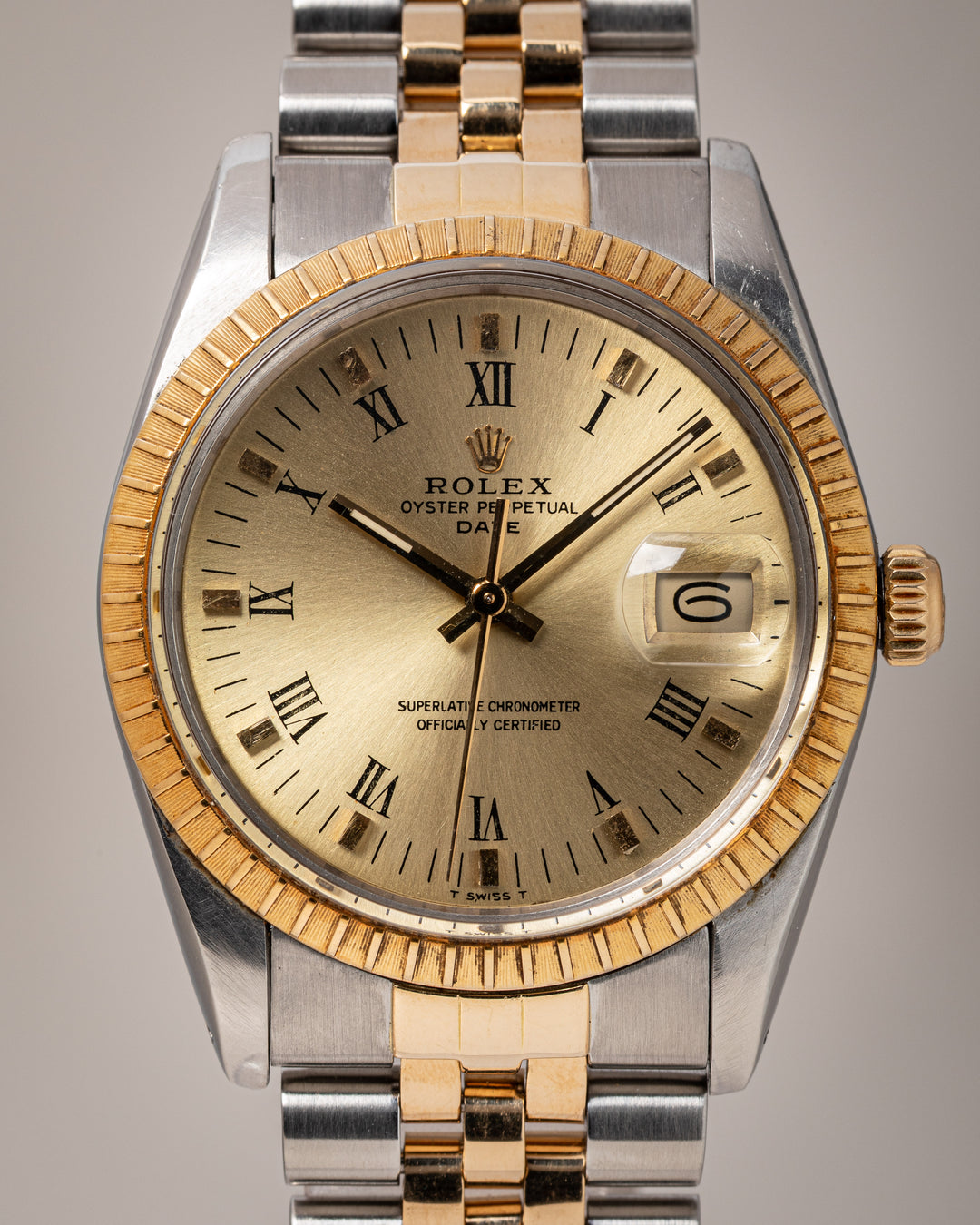 Rolex Stainless Steel and 18k Yellow Gold Date (15053)