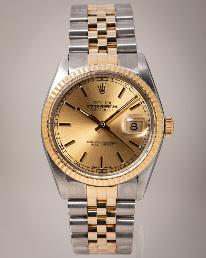 Rolex Stainless Steel and 14k Yellow Gold Datejust (16013)