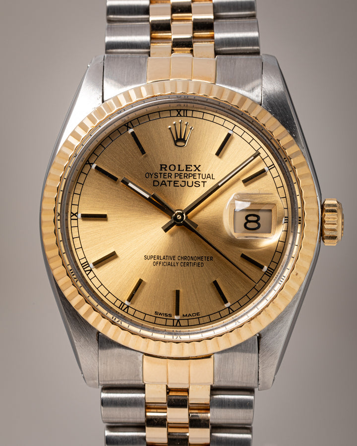 Rolex Stainless Steel and 14k Yellow Gold Datejust (16013)