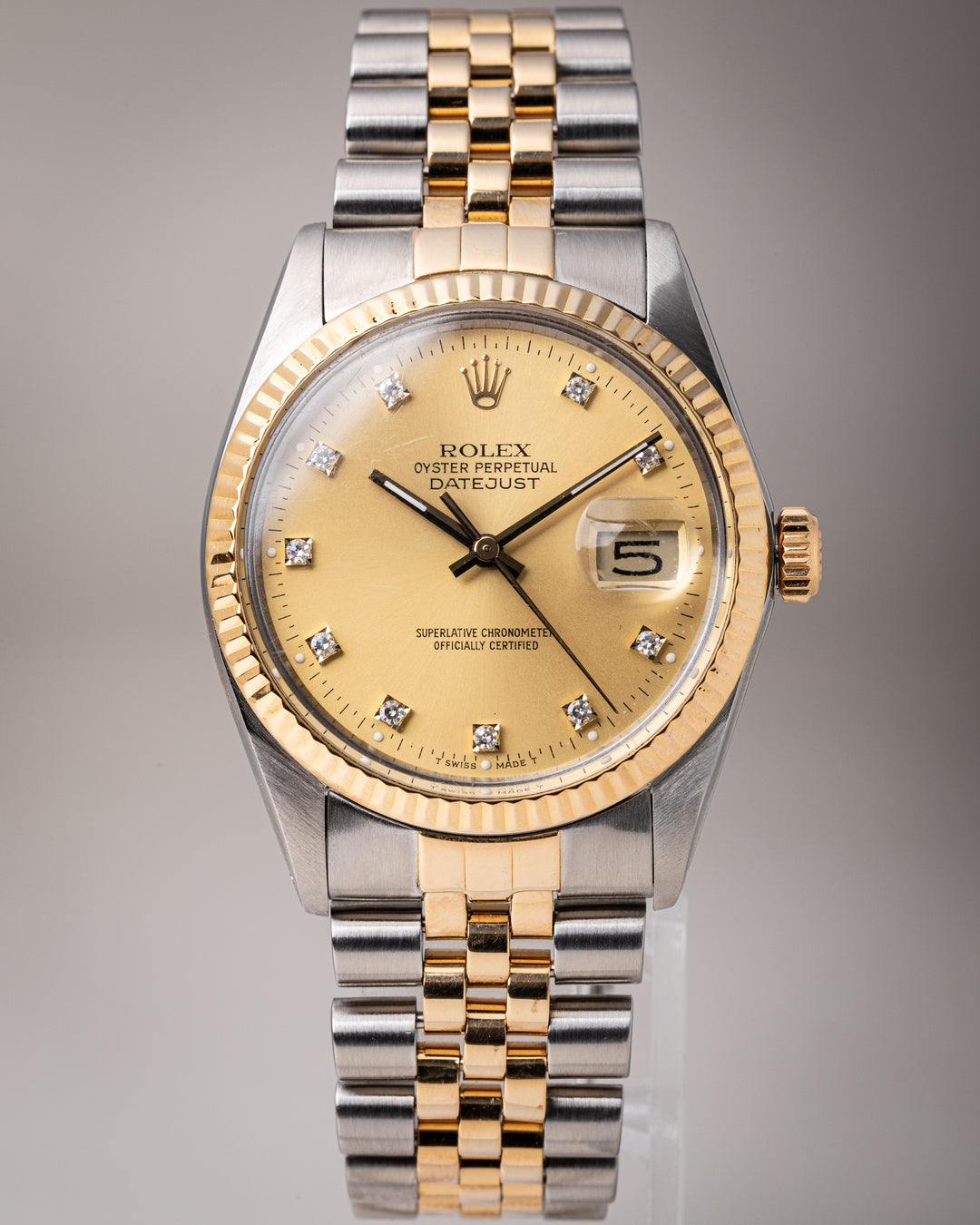 Rolex Stainless Steel and 18k Yellow Gold Datejust (16013)